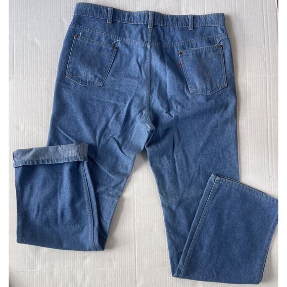 70s Vintage Levis With A Skosh More Room Mens Orange tab 40x35 Made in USA - Picture 2 of 10